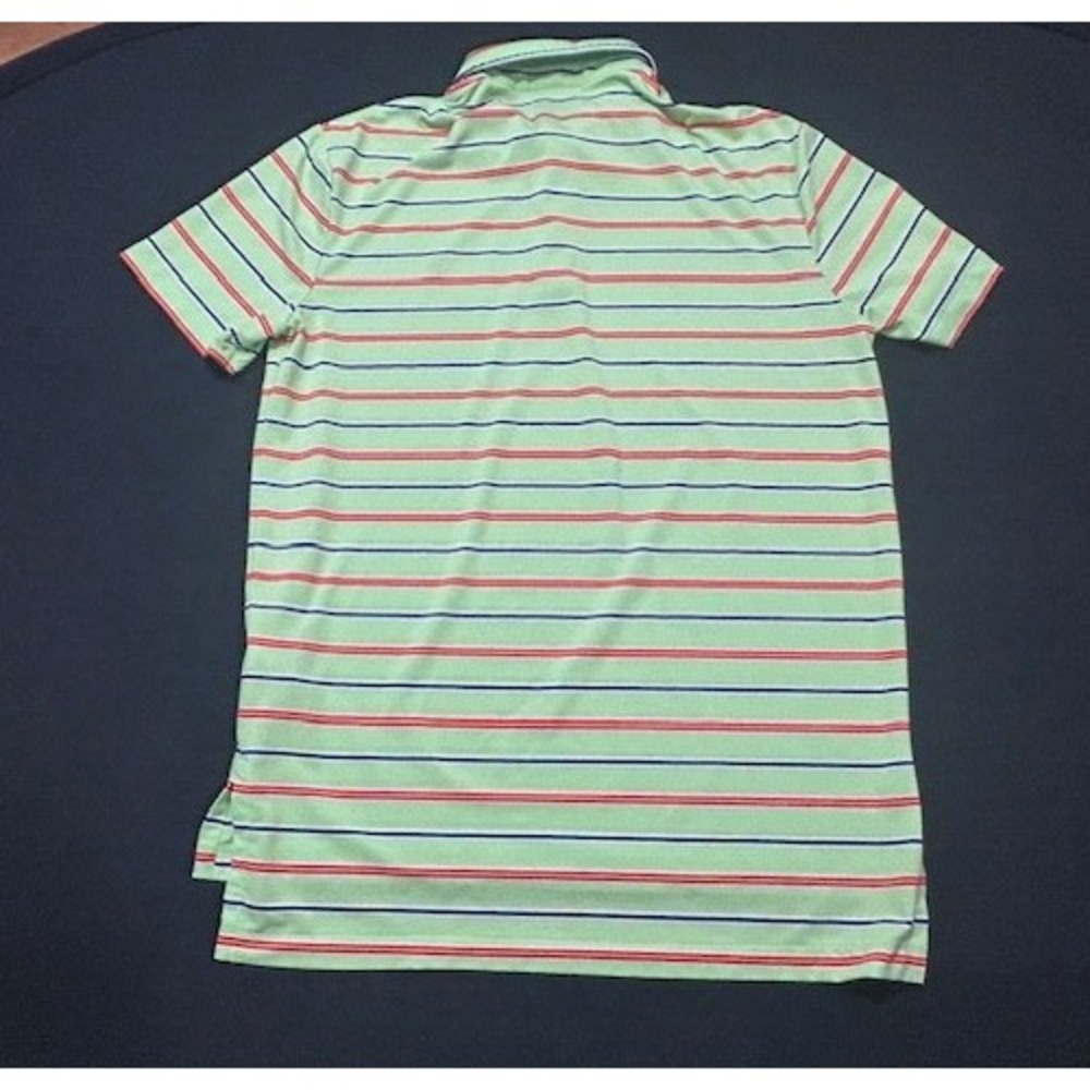 Polo Ralph Lauren Men's Striped Polo Shirt Neon Green Blue Pony Short Sleeve - M - Picture 5 of 12